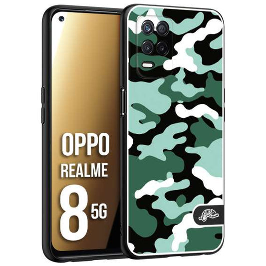 CUSTOMIZZA - Custodia cover nera morbida in tpu compatibile per Oppo Realme 8 5G camouflage mimetico militare verde green