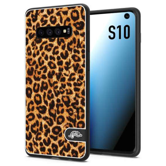 CUSTOMIZZA - Custodia cover nera morbida in tpu compatibile per Samsung S10 leopardato maculato donna marrone leopard brown