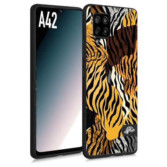 CUSTOMIZZA - Custodia cover nera morbida in tpu compatibile per Samsung A42 leopardato tigrato tiger colorata donna fashion estate