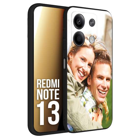 CUSTOMIZZA - Custodia cover nera morbida in tpu compatibile per Xiaomi Redmi Note 13 personalizzata con foto immagine scritta a piacere