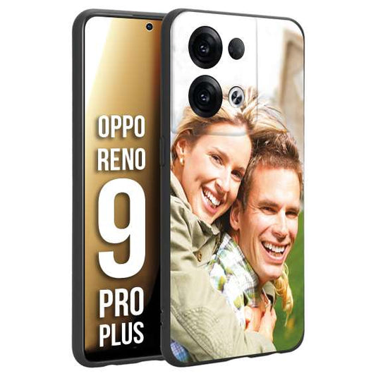 CUSTOMIZZA - Custodia cover nera morbida in tpu compatibile per Oppo Reno 9 PRO PLUS personalizzata con foto immagine scritta a piacere