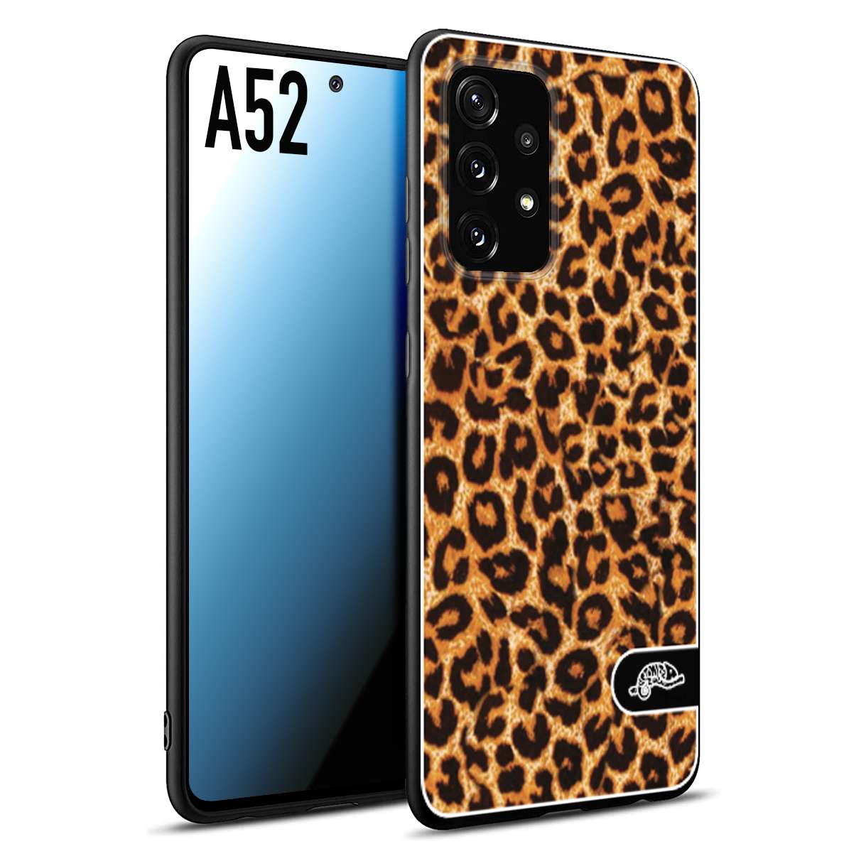 CUSTOMIZZA - Custodia cover nera morbida in tpu compatibile per Samsung A52 leopardato maculato donna marrone leopard brown