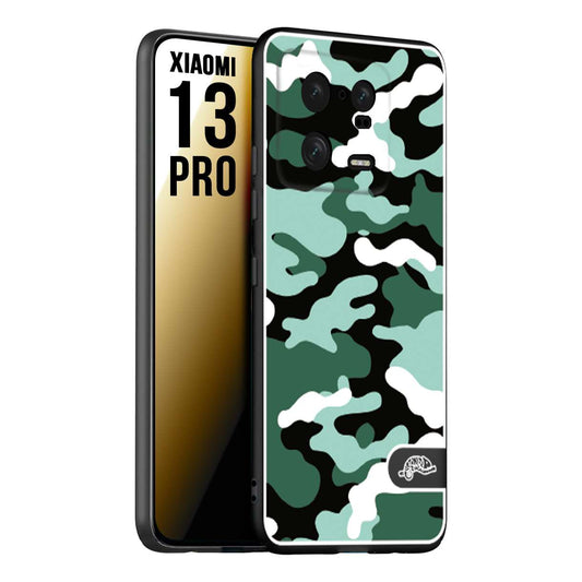 CUSTOMIZZA - Custodia cover nera morbida in tpu compatibile per Xiaomi 13 PRO camouflage mimetico militare verde green