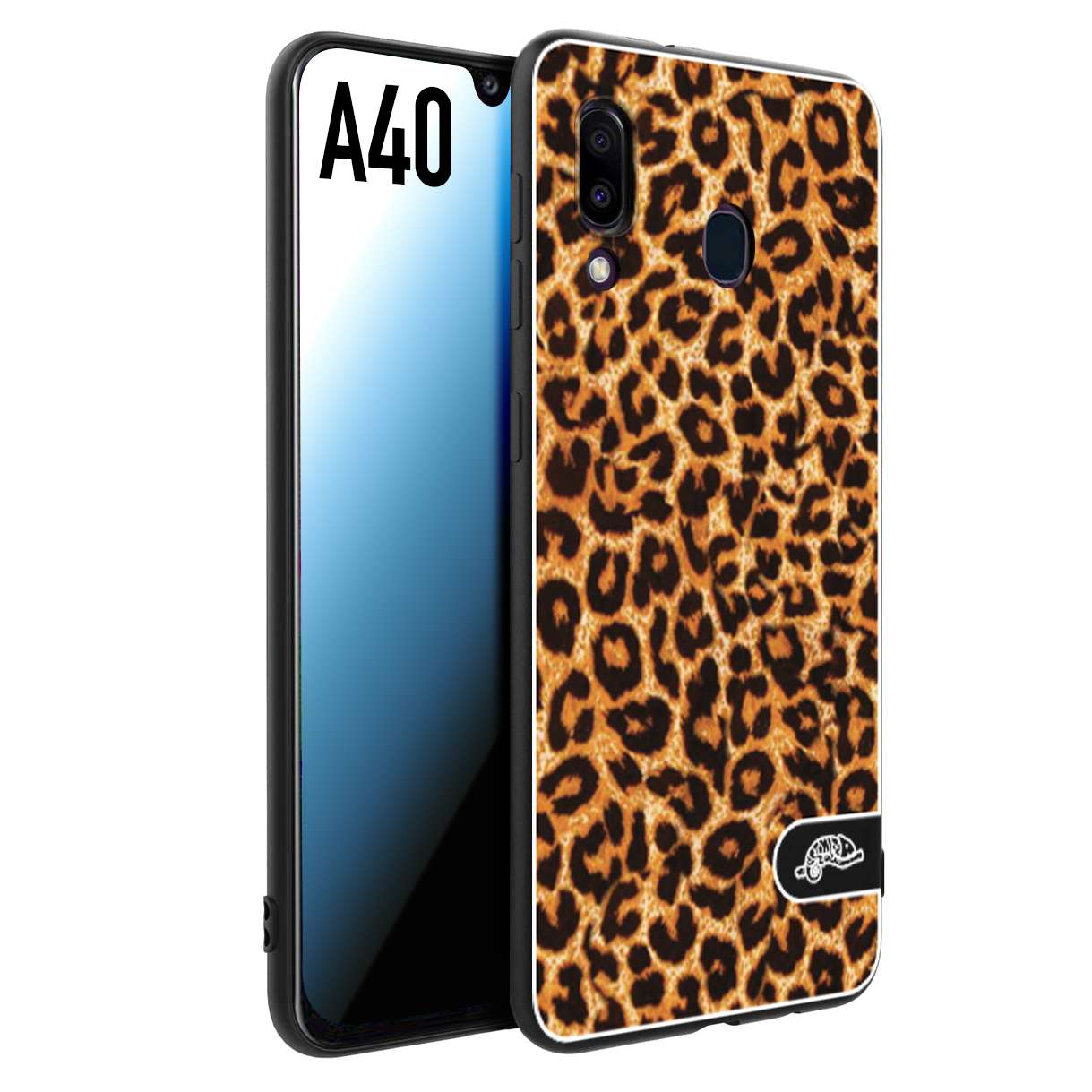 CUSTOMIZZA - Custodia cover nera morbida in tpu compatibile per Samsung A40 leopardato maculato donna marrone leopard brown