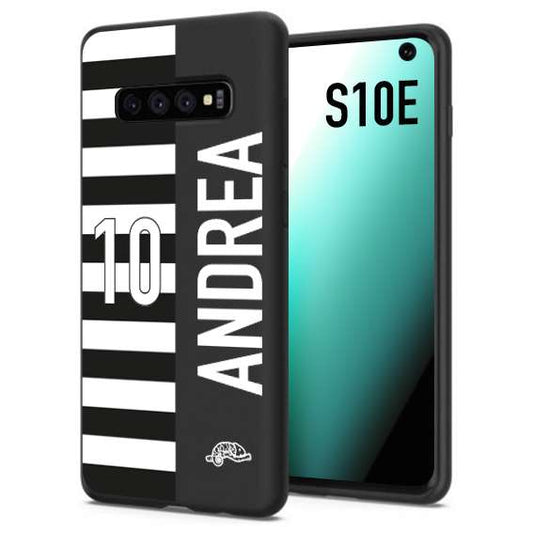 CUSTOMIZZA - Custodia cover nera morbida in tpu compatibile per Samsung S10E personalizzata calcio football nome e numero calciatori bianconera