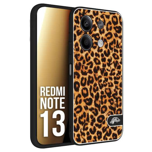 CUSTOMIZZA - Custodia cover nera morbida in tpu compatibile per Xiaomi Redmi Note 13 leopardato maculato donna marrone leopard brown
