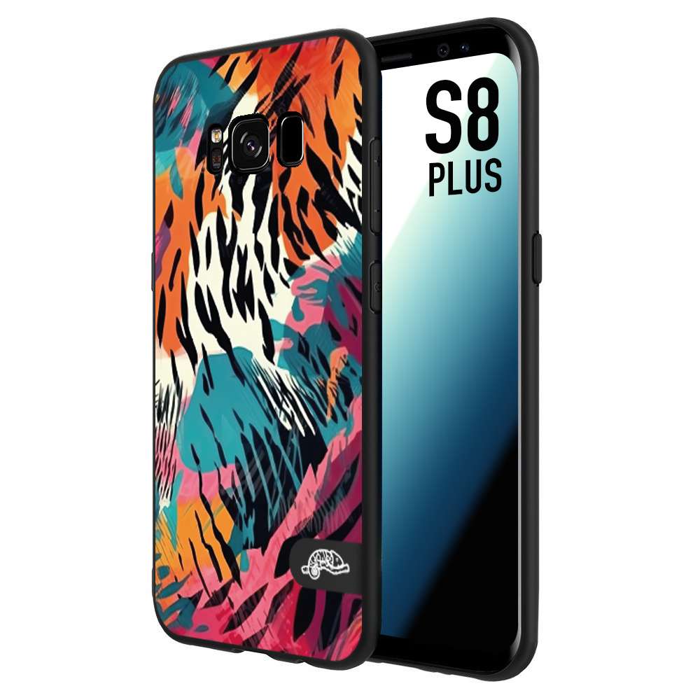 CUSTOMIZZA - Custodia cover nera morbida in tpu compatibile per Samsung S8 PLUS leopardato maculato tigrato tiger colorata summer color