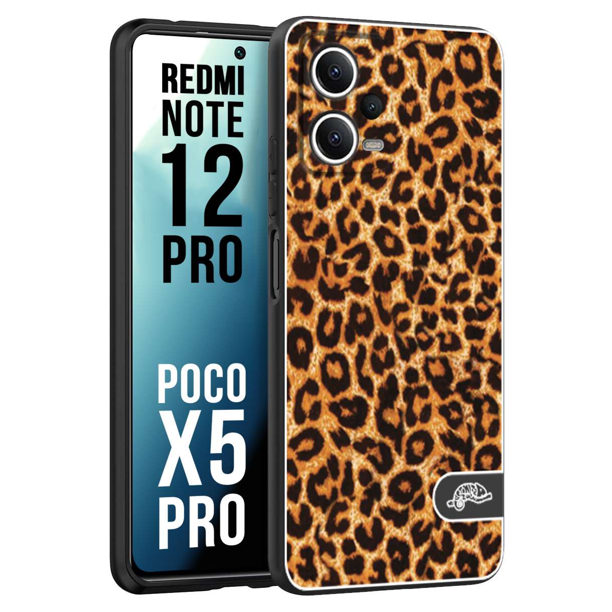 CUSTOMIZZA - Custodia cover nera morbida in tpu compatibile per Xiaomi Redmi Note 12 PRO - POCO X5 PRO leopardato maculato donna marrone leopard brown