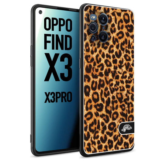 CUSTOMIZZA - Custodia cover nera morbida in tpu compatibile per Oppo Find X3 - Find X3 Pro 5G leopardato maculato donna marrone leopard brown