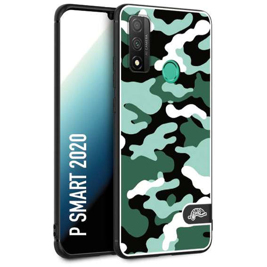 CUSTOMIZZA - Custodia cover nera morbida in tpu compatibile per Huawei P Smart 2020 camouflage mimetico militare verde green