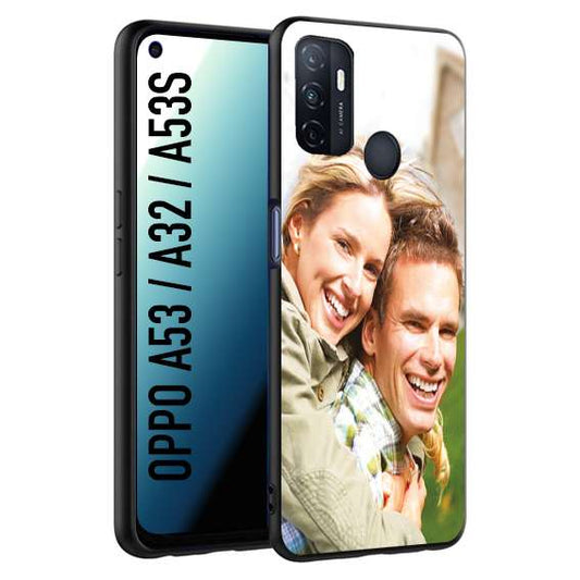 CUSTOMIZZA - Custodia cover nera morbida in tpu compatibile per Oppo A53 - A32 - A53S personalizzata con foto immagine scritta a piacere