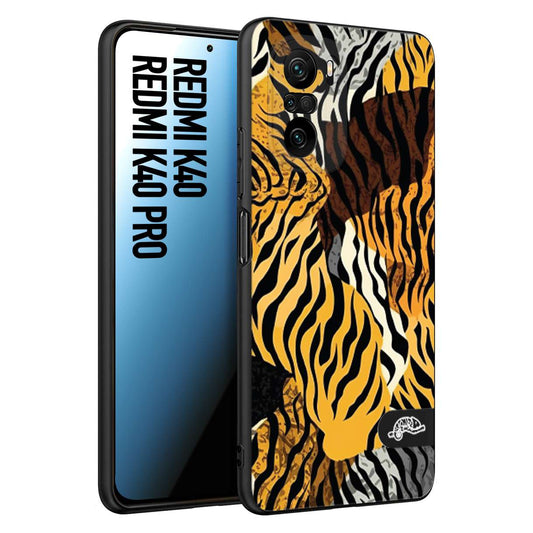 CUSTOMIZZA - Custodia cover nera morbida in tpu compatibile per Xiaomi Redmi K40 - K40 Pro leopardato tigrato tiger colorata donna fashion estate