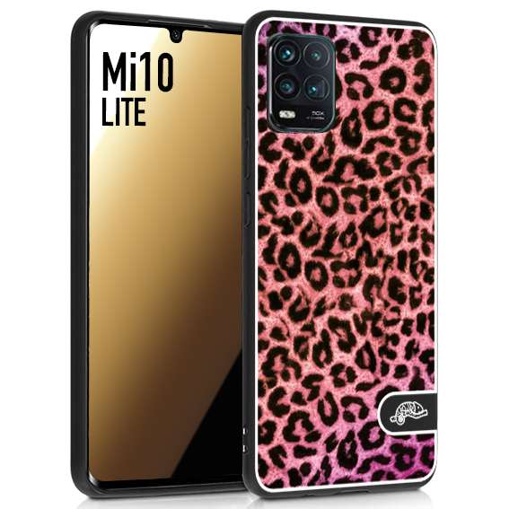 CUSTOMIZZA - Custodia cover nera morbida in tpu compatibile per Xiaomi Mi 10 LITE leopardato maculato donna rosa leopard