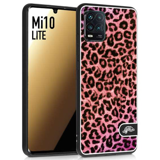 CUSTOMIZZA - Custodia cover nera morbida in tpu compatibile per Xiaomi Mi 10 LITE leopardato maculato donna rosa leopard