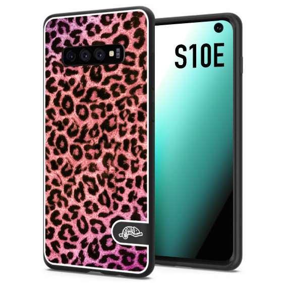 CUSTOMIZZA - Custodia cover nera morbida in tpu compatibile per Samsung S10E leopardato maculato donna rosa leopard