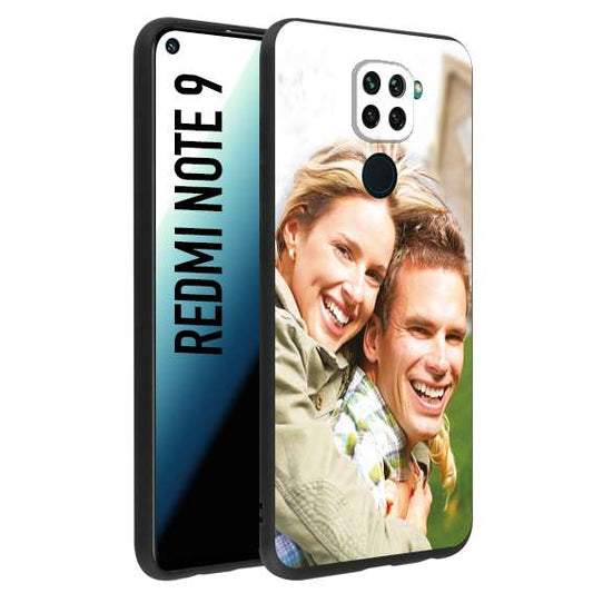 CUSTOMIZZA - Custodia cover nera morbida in tpu compatibile per Xiaomi Redmi Note 9 personalizzata con foto immagine scritta a piacere