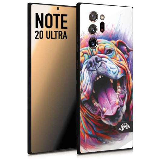 CUSTOMIZZA - Custodia cover nera morbida in tpu compatibile per Samsung NOTE 20 ULTRA animali color bulldog cane dog colori vibranti disegnato schizzo