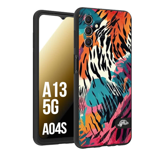 CUSTOMIZZA - Custodia cover nera morbida in tpu compatibile per Samsung A04S - A13 5G leopardato maculato tigrato tiger colorata summer color