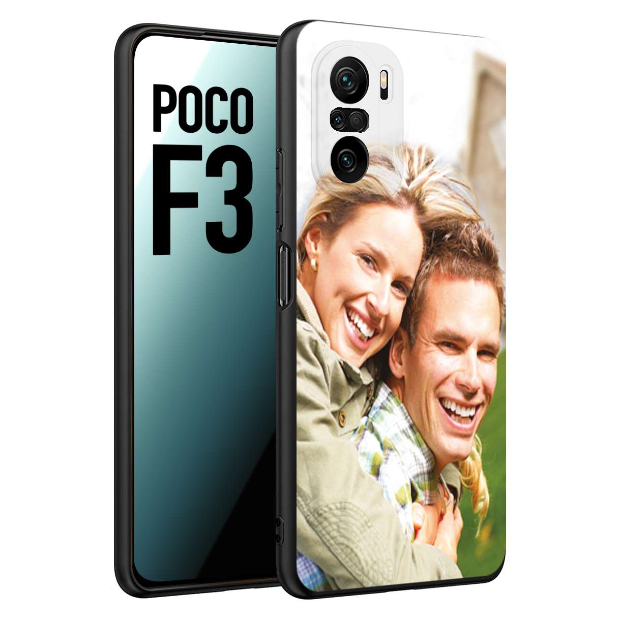 CUSTOMIZZA - Custodia cover nera morbida in tpu compatibile per Xiaomi Poco F3 personalizzata con foto immagine scritta a piacere