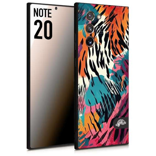 CUSTOMIZZA - Custodia cover nera morbida in tpu compatibile per Samsung NOTE 20 leopardato maculato tigrato tiger colorata summer color