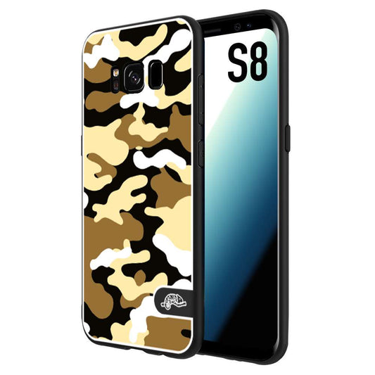 CUSTOMIZZA - Custodia cover nera morbida in tpu compatibile per Samsung S8 camouflage mimetico militare giallo desert brown