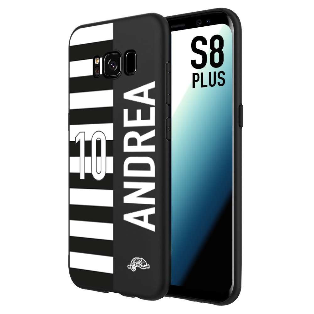 CUSTOMIZZA - Custodia cover nera morbida in tpu compatibile per Samsung S8 PLUS personalizzata calcio football nome e numero calciatori bianconera