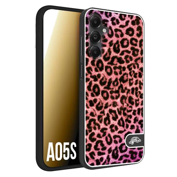 CUSTOMIZZA - Custodia cover nera morbida in tpu compatibile per Samsung A05S leopardato maculato donna rosa leopard