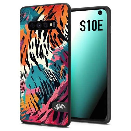 CUSTOMIZZA - Custodia cover nera morbida in tpu compatibile per Samsung S10E leopardato maculato tigrato tiger colorata summer color