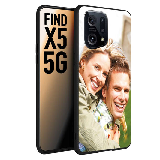 CUSTOMIZZA - Custodia cover nera morbida in tpu compatibile per Oppo Find X5 personalizzata con foto immagine scritta a piacere