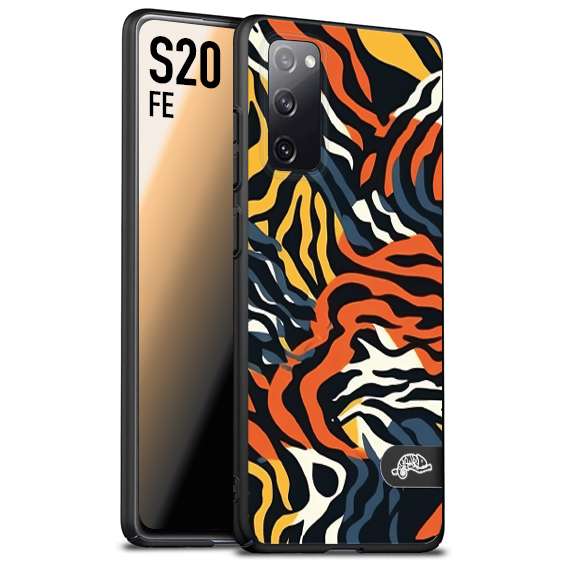 CUSTOMIZZA - Custodia cover nera morbida in tpu compatibile per Samsung S20 FE leopardato maculato tigrato tiger colorata gialla blu arancio