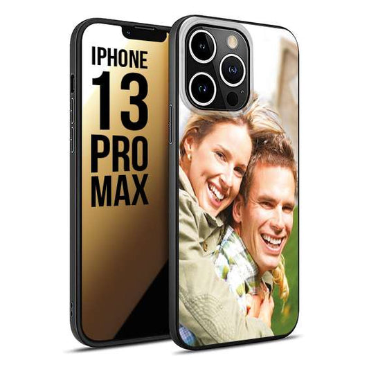 CUSTOMIZZA - Custodia cover nera morbida in tpu compatibile per iPhone 13 PRO MAX personalizzata con foto immagine scritta a piacere