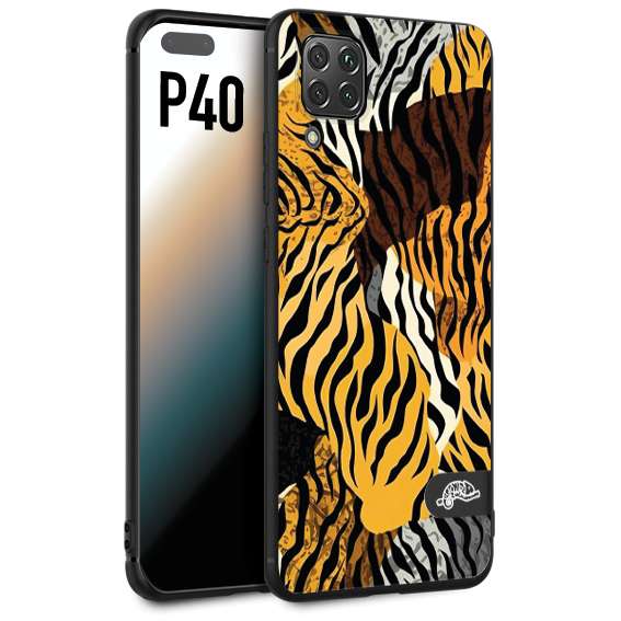 CUSTOMIZZA - Custodia cover nera morbida in tpu compatibile per Huawei P40 leopardato tigrato tiger colorata donna fashion estate