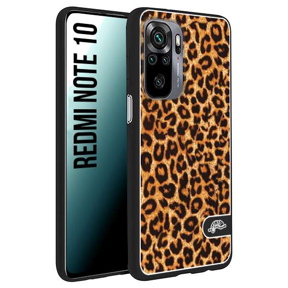 CUSTOMIZZA - Custodia cover nera morbida in tpu compatibile per Xiaomi Redmi Note 10 leopardato maculato donna marrone leopard brown