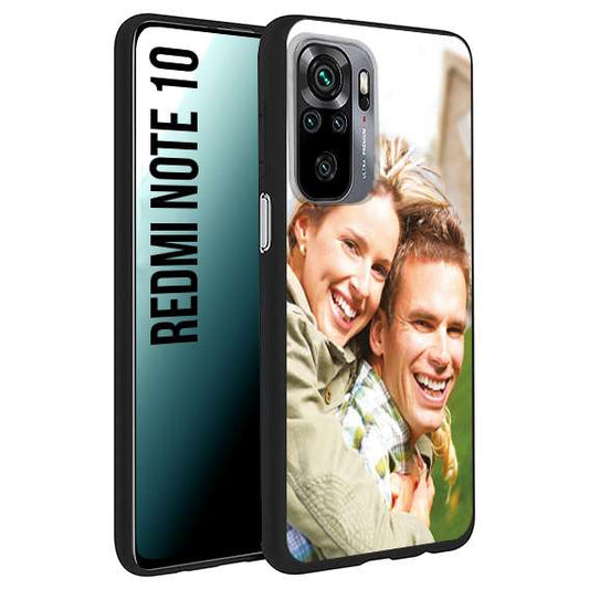 CUSTOMIZZA - Custodia cover nera morbida in tpu compatibile per Xiaomi Redmi Note 10 personalizzata con foto immagine scritta a piacere