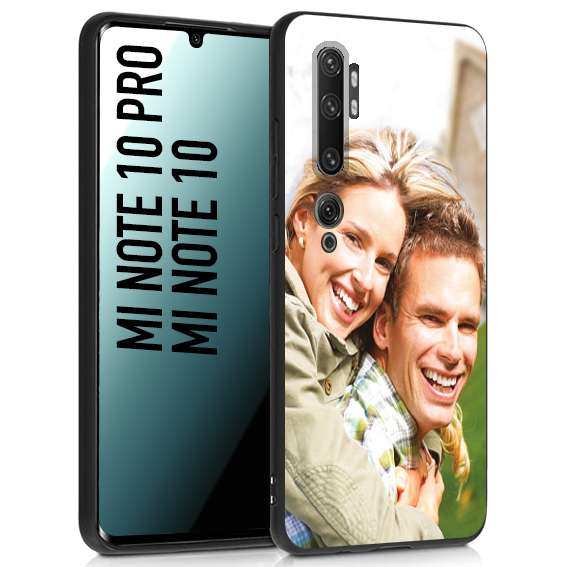 CUSTOMIZZA - Custodia cover nera morbida in tpu compatibile per Xiaomi Mi Note 10 - Mi Note 10 Pro personalizzata con foto immagine scritta a piacere