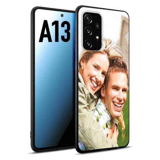 CUSTOMIZZA - Custodia cover nera morbida in tpu compatibile per Samsung A13 personalizzata con foto immagine scritta a piacere