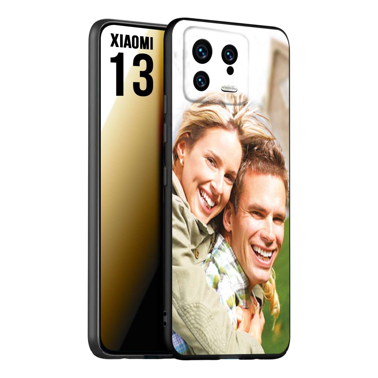 CUSTOMIZZA - Custodia cover nera morbida in tpu compatibile per Xiaomi 13 personalizzata con foto immagine scritta a piacere