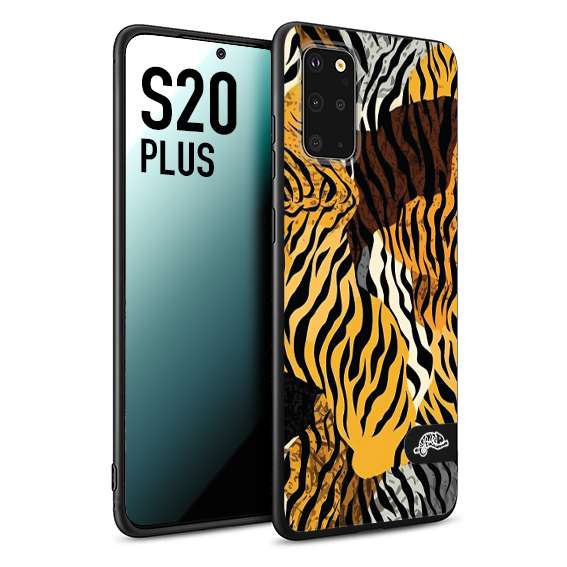 CUSTOMIZZA - Custodia cover nera morbida in tpu compatibile per Samsung S20 PLUS leopardato tigrato tiger colorata donna fashion estate