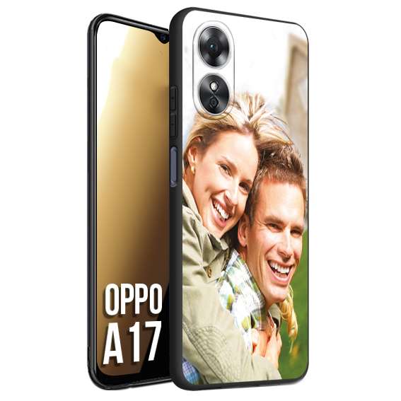 CUSTOMIZZA - Custodia cover nera morbida in tpu compatibile per Oppo A17 personalizzata con foto immagine scritta a piacere