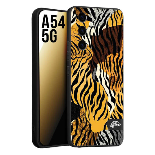 CUSTOMIZZA - Custodia cover nera morbida in tpu compatibile per Samsung A54 5G leopardato tigrato tiger colorata donna fashion estate