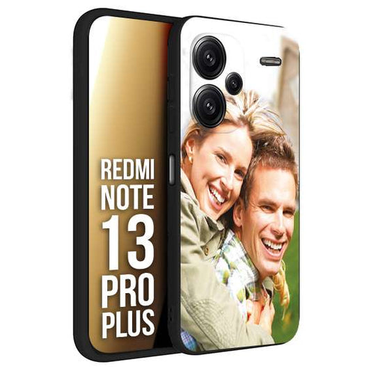 CUSTOMIZZA - Custodia cover nera morbida in tpu compatibile per Xiaomi Redmi Note 13 PRO PLUS personalizzata con foto immagine scritta a piacere