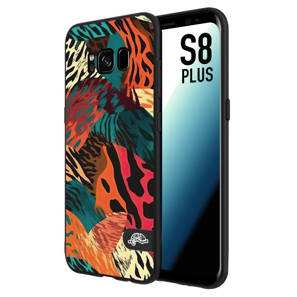 CUSTOMIZZA - Custodia cover nera morbida in tpu compatibile per Samsung S8 PLUS leopardato tigrato tiger colorata summer arancio verde fucsia