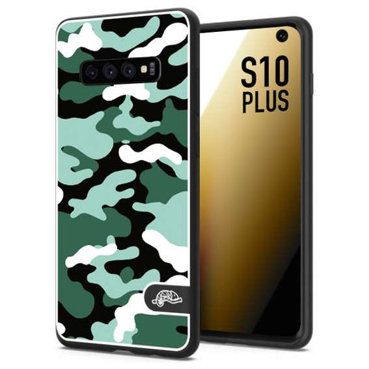 CUSTOMIZZA - Custodia cover nera morbida in tpu compatibile per Samsung S10 PLUS camouflage mimetico militare verde green