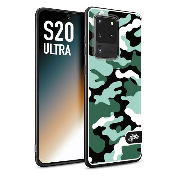 CUSTOMIZZA - Custodia cover nera morbida in tpu compatibile per Samsung S20 ULTRA camouflage mimetico militare verde green