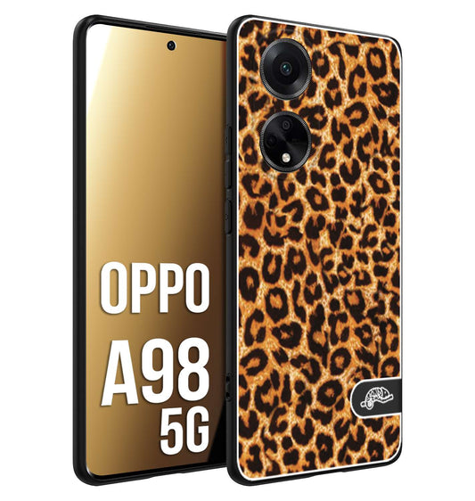 CUSTOMIZZA - Custodia cover nera morbida in tpu compatibile per Oppo A98 5G leopardato maculato donna marrone leopard brown