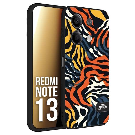 CUSTOMIZZA - Custodia cover nera morbida in tpu compatibile per Xiaomi Redmi Note 13 leopardato maculato tigrato tiger colorata gialla blu arancio