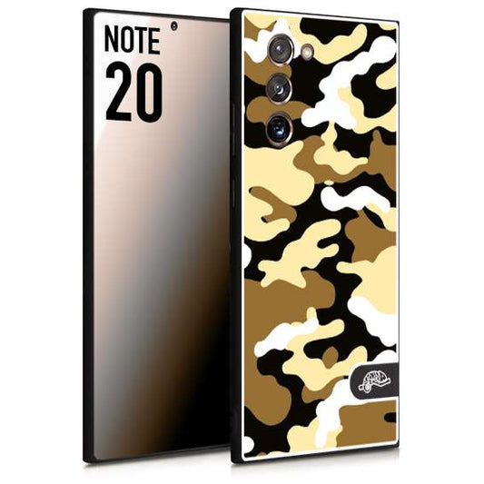 CUSTOMIZZA - Custodia cover nera morbida in tpu compatibile per Samsung NOTE 20 camouflage mimetico militare giallo desert brown