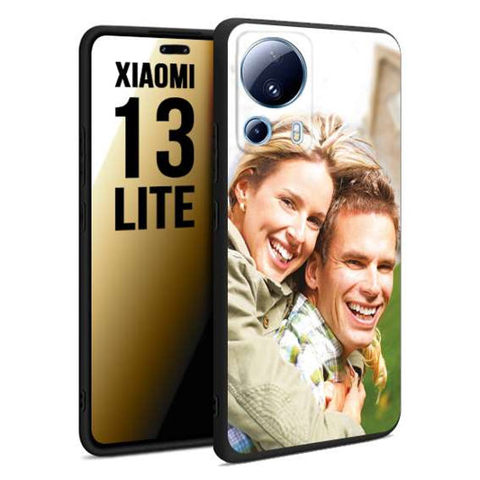 CUSTOMIZZA - Custodia cover nera morbida in tpu compatibile per Xiaomi 13 LITE personalizzata con foto immagine scritta a piacere