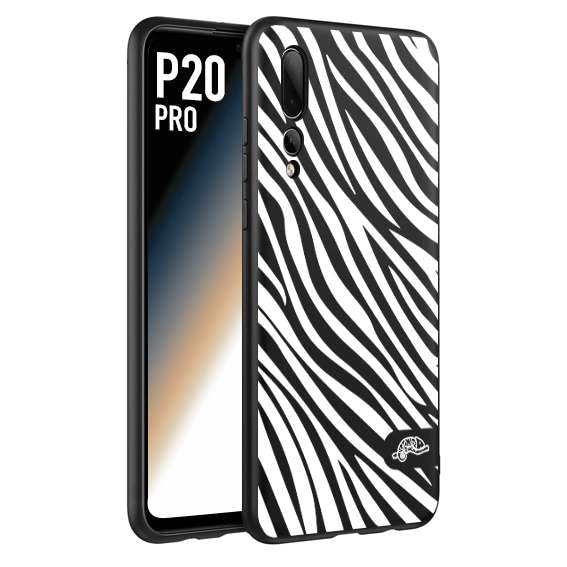 CUSTOMIZZA - Custodia cover nera morbida in tpu compatibile per Huawei P20 PRO zebrata maculata a rilievo soft touch donna bianca