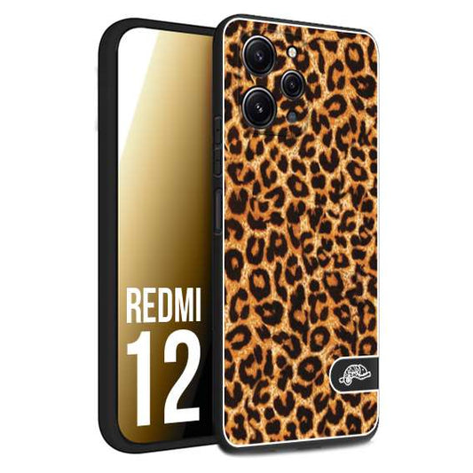 CUSTOMIZZA - Custodia cover nera morbida in tpu compatibile per Xiaomi Redmi 12 leopardato maculato donna marrone leopard brown